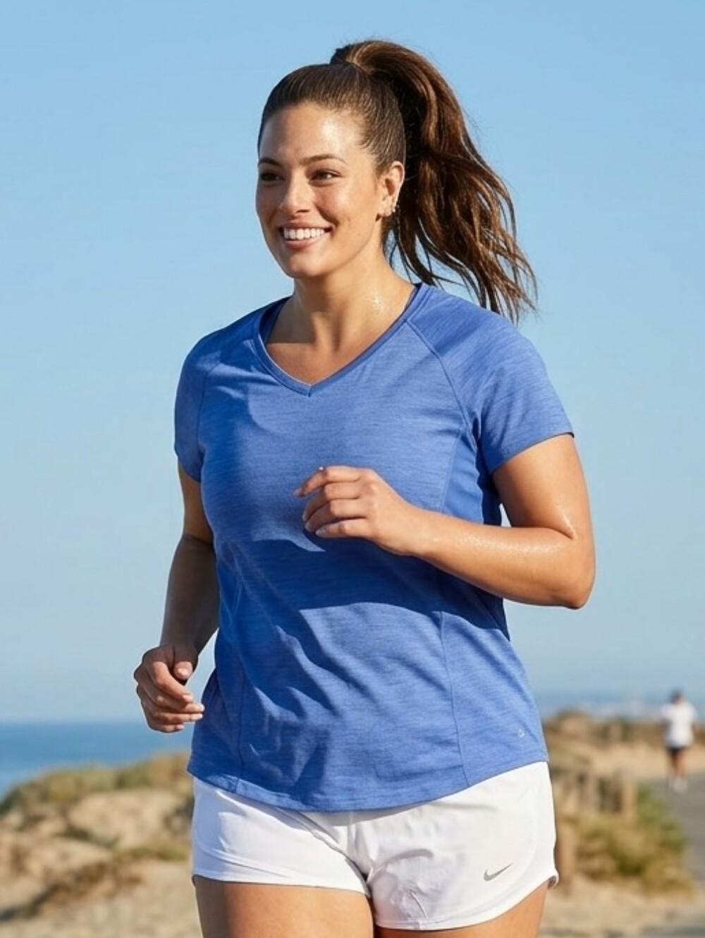 Danskin Cobaly V-Neck Short Sleeve Tee Plus Size XXL
